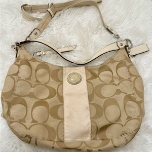 Vintage Coach Tan Signature Shoulder Bag